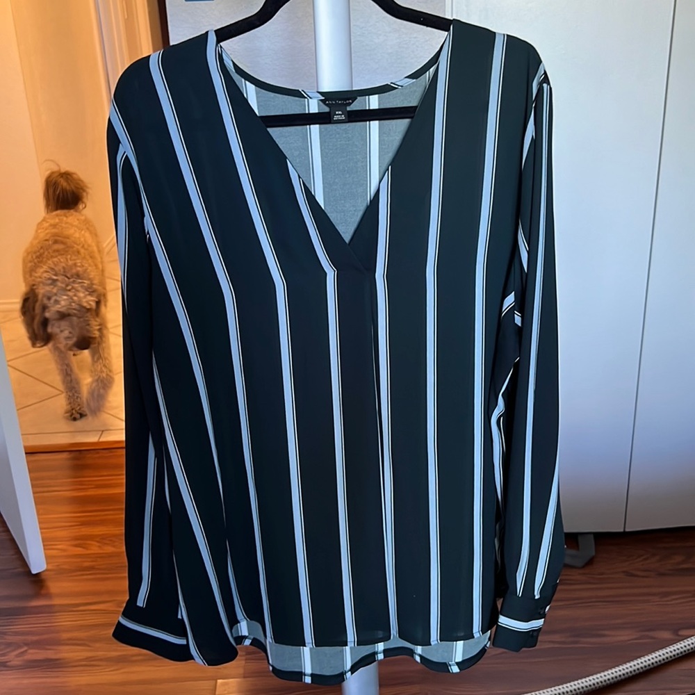 Ann taylor mixed media blouse